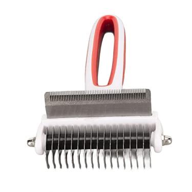 Imagem de Escova para Descamação para Animais de Estimação, Lâmina Incisiva Segura, Pega Confortável 2 Em 1, Pente para Desmatagem e Ferramenta para Descamação para Casa (Vermelho)