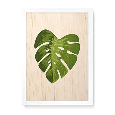 Imagem de Arte Maníacos Quadro Decorativo em Madeira Costela de Adão Verde - 23x16,25cm (Moldura caixa em laca branca)