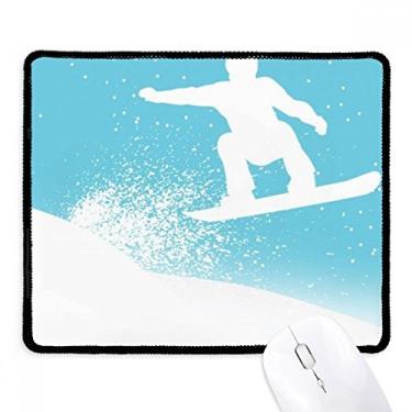 Imagem de Esqui esportivo em aquarela estampa de ilustração Mousepad borda costurada tapete de borracha para jogos