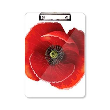 Imagem de Placa de suporte para pasta de papoula de milho grande com pintura de flor vermelha A4