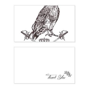 Imagem de Coroa de águia espada estilo animal barroco cartão de agradecimento aniversário aniversário saudação casamento agradecimento