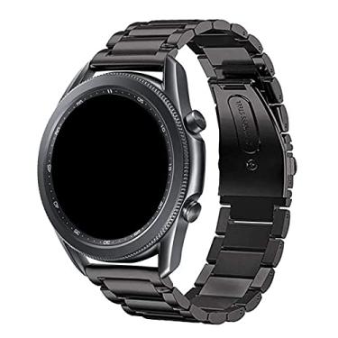 Imagem de Pulseira 22mm Metal 3 Elos compatível com Samsung Galaxy Watch 3 45mm - Galaxy Watch 46mm - Gear S3 Frontier - Amazfit GTR 47mm - Marca LTIMPORTS (Preto)