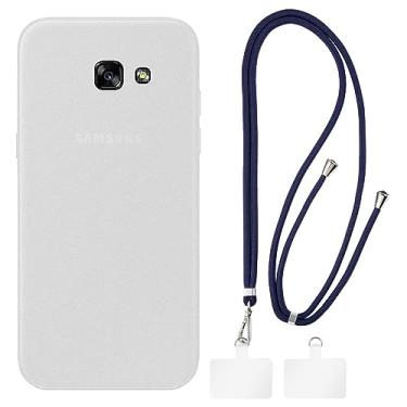 Imagem de Shantime Capa para Samsung Galaxy A3 2017 A320F + cordões universais para celular, pescoço/alça macia de silicone TPU capa protetora para Samsung Galaxy A3 2017 A320F (4,7 polegadas)