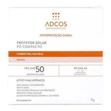 Imagem de Adcos Filtro Solar Pó Compacto Fps 50 Cor Peach 100% filtro físico efeito matte protege luz visível