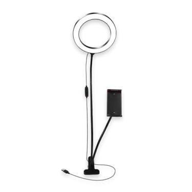 Imagem de Ring Light Kit de luz de anel de LED de 8 polegadas Maquiagem Vídeo Transmissão ao Vivo para Microfone Suporte de Telefone Mesa Iluminação de Beleza Luz Selfie (Cor: Tipo 2 em 1)
