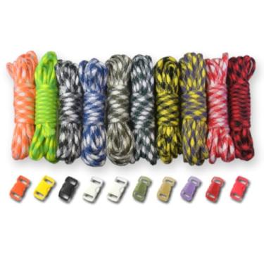 Imagem de PARACORD PLANET Kits de artesanato tipo III de 250 kg, com fivelas, 250 cm, xadrez