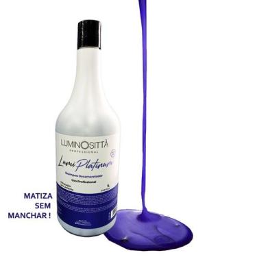 Imagem de Shampoo Matizador Desamarelador Lumi Platinum 1 Litro Luminositta - Lu