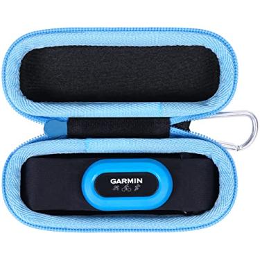 Imagem de Aenllosi Estojo rígido de substituição compatível com Garmin HRM-Pro Plus, suporte premium para monitor de frequência cardíaca (apenas capa) (zíper azul)