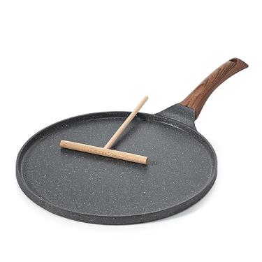 Imagem de Frigideira de crepe antiaderente SENSARTE, revestimento de granito suíço, plana, para dosa, panqueca, 30,5 cm, tawa com cabo antitérmico, compatível com indução