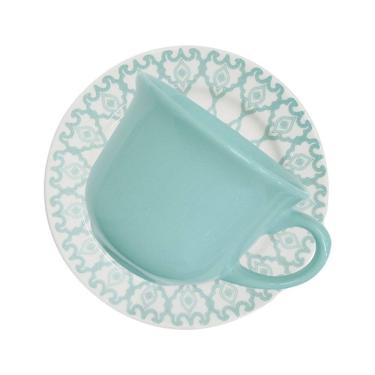 Imagem de Kit 2 Xícaras com Pires Donna Mandala Oxford Cerâmica 180ml