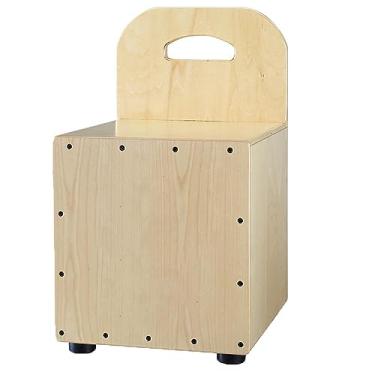 Imagem de Tambor Cajon Drum Caixa de madeira feita de tílio, com encosto mini tambor para instrumentos de percussão para iniciantes (MADEIRA)