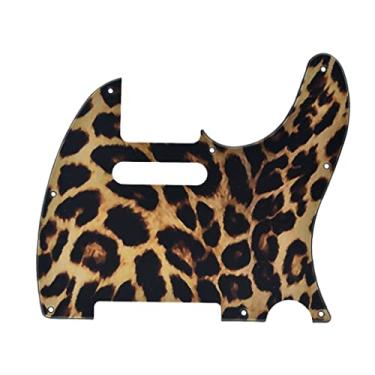 Imagem de KAISH Placa de proteção contra arranhões de plástico impressa em 3D para guitarra Tele com 8 furos serve para USA/Mexican Fender Telecaster Leopard Stripe