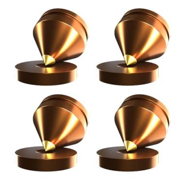 Imagem de 4 peças de pontas de alto-falante Xirhhur, protetores de chão à prova de choque, pontas de isolamento de alto-falante com base para alto-falante, subwoofer, amplificador, toca-discos, gravador CD DAC