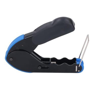 Imagem de Ferramenta de crimpagem de cabo coaxial, 20,3 mm ajustável RG-6 RG-59 RG-58 Ferramenta de compressão coaxial Kit de crimpagem de cabo coaxial multifuncional com conectores