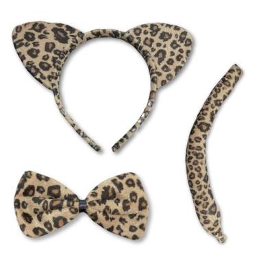 Imagem de Kit Oncinha com Tiara Gravata e Cauda - Extra Festas, Bege