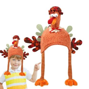 Imagem de Chapéu de peru com perna de frango de Natal, Chapéu de peru de Natal | Fantasia de chapéu de galinha para decoração de festas de fim de ano | Decorações de Ação de Graças, chapéu de peru de pelúcia de