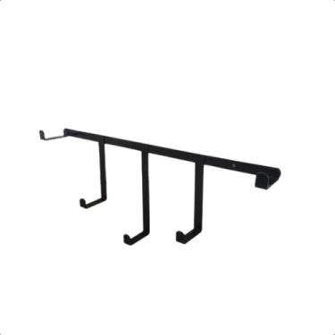 Imagem de Cabideiro Industrial Decorativo Ferro Preto 65x16x5cm - RDS Metalúrgic