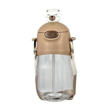 Imagem de Garrafa Squeeze Infantil 700ml Escola Viagem Com Alça Urso - Kiero, Ma