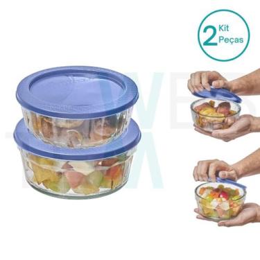 Imagem de Kit 2 Potes Tigela de Vidro com Tampa Plástica Laguna 750ml e Oceani 6