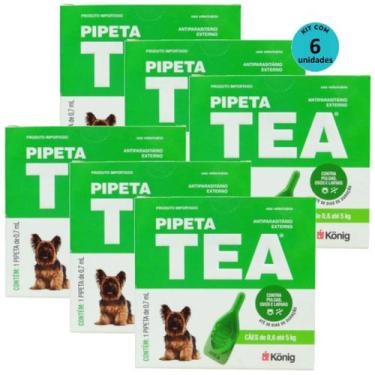 Imagem de Pipeta Tea 0,7ml Antiparasitário Contra Pulgas para Cães de 0,6 até 5 