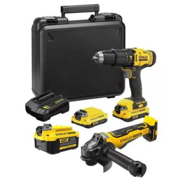 Imagem de Furadeira Parafusadeira 20v 2bat Scd711c2k + Sbg700 +bat 4ah - Stanley