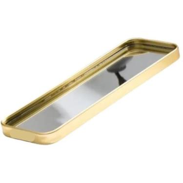 Imagem de Bandeja Espelhada Multiuso Decorativa Retangular - B2T, Dourado