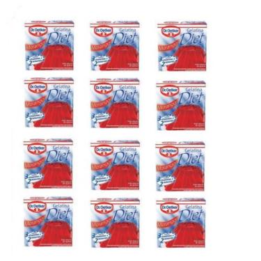 Imagem de Kit c/ 12un Gelatina Diet de Morango 12g - Dr. Oetker