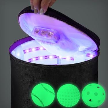 Imagem de Hiboom Carregador de luz UV de brilho rápido grande bolsa de recarga de LED para que brilha no escuro, Kickball, Dodgeball, futebol, basquete, vôlei, jogo que brilha no escuro, adolescente adulto