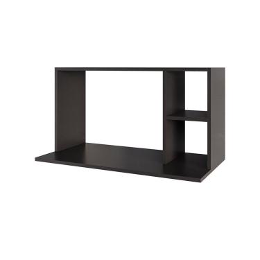 Imagem de Suporte Microondas Com 2 Nichos Em Mdp Suspenso Zain 80cm Preto M12 - D`rossi