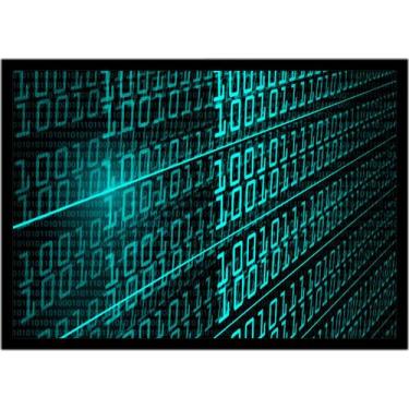 Imagem de Quadro Decorativo Informática Tecnologia Binário Computação Lojas Sala