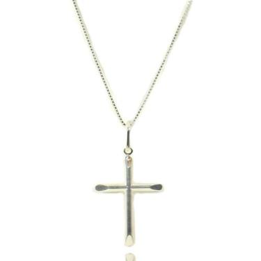 Imagem de Corrente Prata Maciça 925 C/ Pingente Crucifixo 70cm - Lojas La&Ny, 70