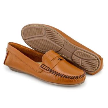 Imagem de Mocassim Feminino Casual Couro Legitimo Granado - 450 - Whisky, 36