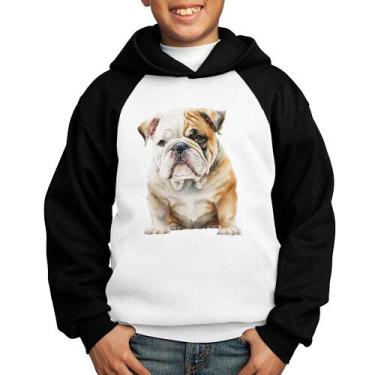 Imagem de Moletom Infantil Bulldog-Inglês - Foca na Moda, Branco, Preto, 8
