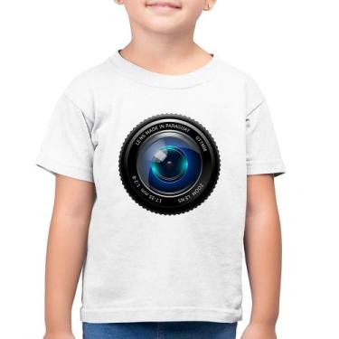 Imagem de Camiseta Algodão Infantil Lente Câmera - Foca na Moda, Branco, 2