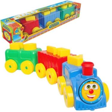 Imagem de Carrinho Trem Monta Monta Letras Brinquedo Educativo - GGB Brinquedos