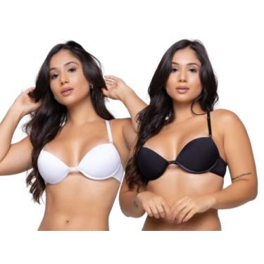 Imagem de Kit 2 Sutiã De Bojo Nadador Liso Abertura Frontal Com Alças Reguláveis