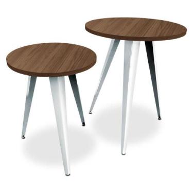 Imagem de Conjunto Jogo Mesa De Canto Decorativa Lateral Ornes Para Sala Quarto 