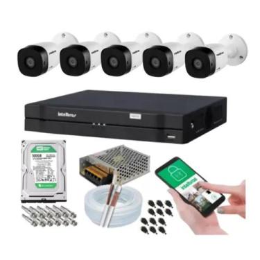 Imagem de Kit 5 Câmeras Multi Hd 1120b Dvr Intelbras 8 Canais Com Hd