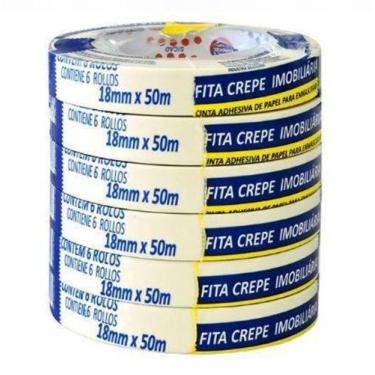 Imagem de kIt 6 Fita Crepe Eurocel 18X50