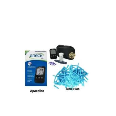 Imagem de G -tech  Kit de Glicemia Completo + 210 Lancetas + 10 tiras e caneta -
