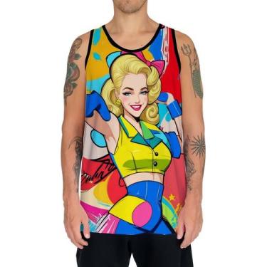 Imagem de Camiseta Regata Tshirt Estampa Mu.lher Loira Pop Art Moda 9 - Enjoy Sh
