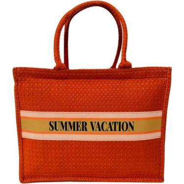 Imagem de Bolsa Tote Feminina Laranja Verão Praia Férias Casual - Lis