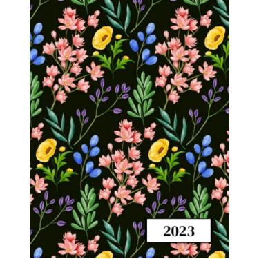 Imagem de 2023: Agenda semainier au format A4 - Année civile (Janvier à Décembre 2023) - Intervalles d'1h (7h-22h) - Contacts, jours fériés, mots de passe, ... - Une semaine sur deux pages