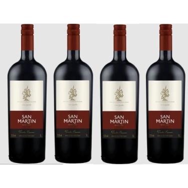 Imagem de Kit 4 Un Vinho San Martin Tinto Suave 1 L