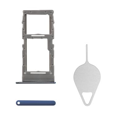 Imagem de BESJMYT Substituição da bandeja do cartão SIM para Samsung Galaxy A71 5G (versão SIM único) Cubo Prisma Blue Card Slot Suporte adaptador com ejetor de agulha para A71 5G SM-A716U SM-A716U1