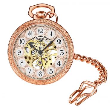 Imagem de Relógio de Bolso Masculino Stuhrling Jove 986 de Corda Manual 48mm, Dourado