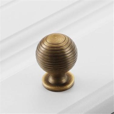 Imagem de Puxador de porta de armário de guarda-roupa moderno de luxo simples com furo único, cobre puro dourado, puxador de gaveta de latão americano, 5345Vintage Brass, L