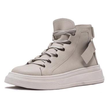 Imagem de Tênis Confortável Cano Alto Até 46 Albus Avalon em Couro, Off white, 3