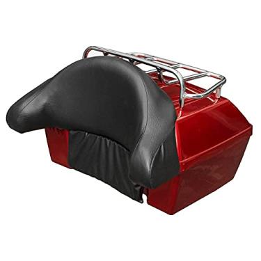 Imagem de Mala de viagem de motocicleta 48L caixa de armazenamento de porta-malas traseira de motocicleta caixa de ferramentas com almofada de encosto, capa universal para motocicleta (vermelha)