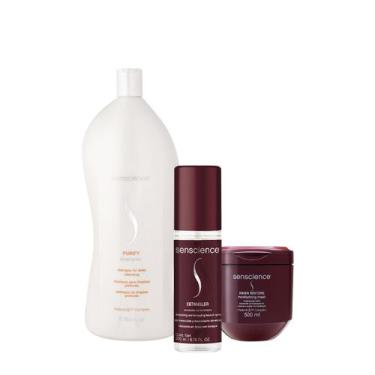 Imagem de Kit Senscience Purify Shampoo Inner Restore Máscara G Detangler Leave-